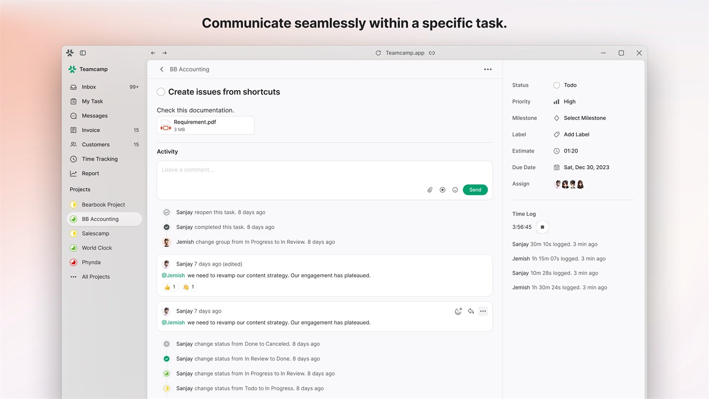 #3. Teamcamp - Project Management (Windows) Podle: Pixer Digital
