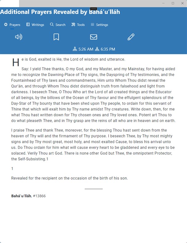 #5. Baha'i Prayers, Writings and Tools (Windows) De: Ian Vink