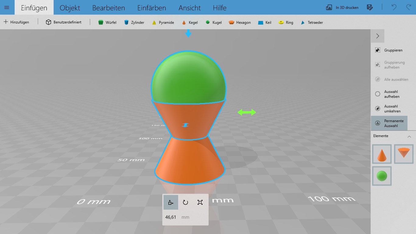Führen Sie mehrere Objekte in ein neues Werkstück zusammen.