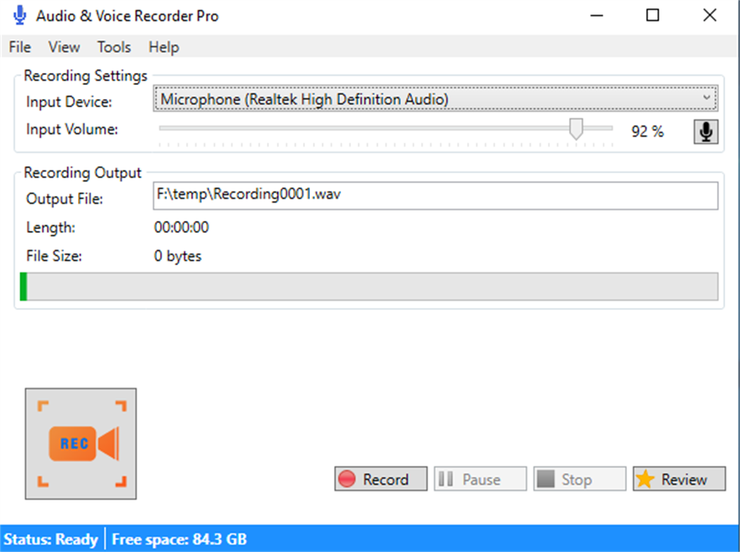 #1. Audio Recorder & Voice Recorder Pro (Windows) Podle: CoolLeGet Inc