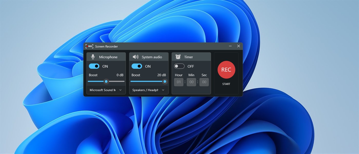 #1. Record Screen - FREE (Windows) Av: V3TApps