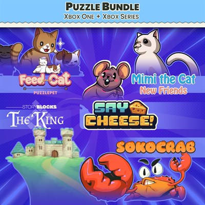 Puzzle Bundle Xbox - PuzzlePet - Feed Your Cat, Say Cheese, Mimi the Cat: New Friends, Story Blocks: The King and Sokocrab