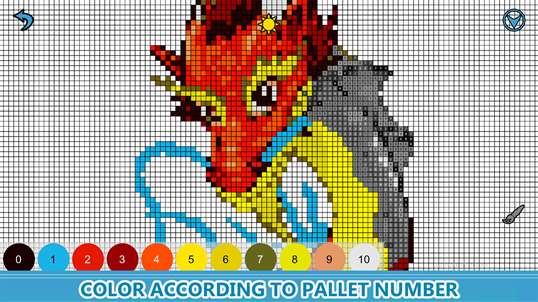 Dragons Color by Number - Pixel Art, Sandbox Coloring screenshot 5