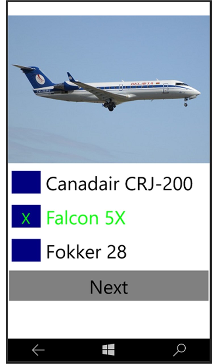 Captura 2 AircraftQuizX windows