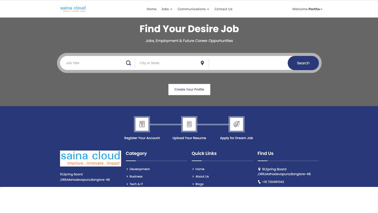 Snapshot 1 of HR Applicant portal integrated with Dynamics 365 Operations