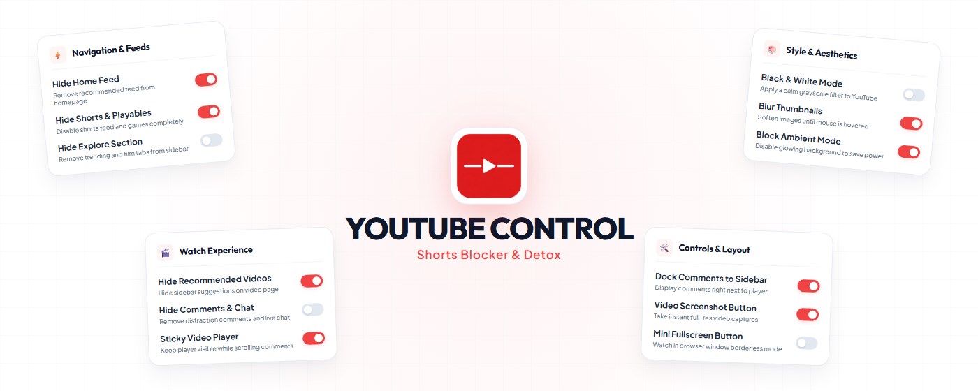 YouTube Control: Shorts Blocker & Detox