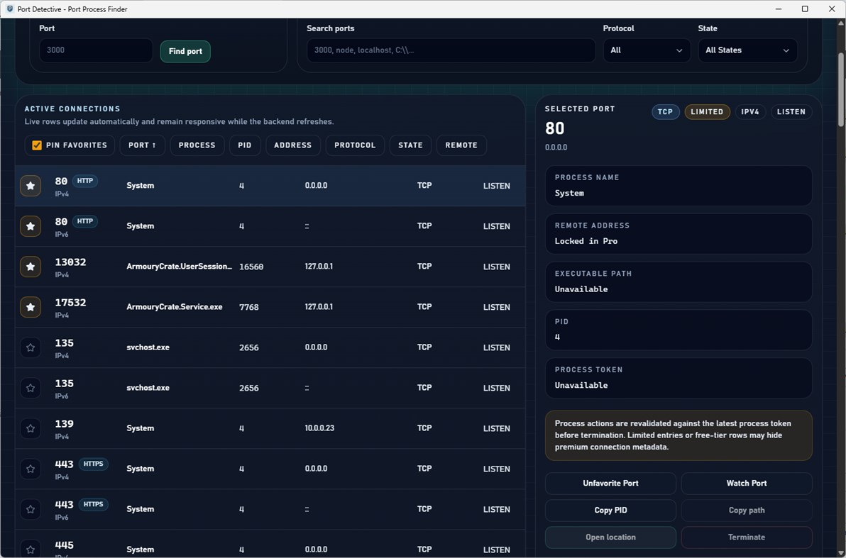 #2. Port Detective: Network Process Monitor (Windows) By: Automata Labs