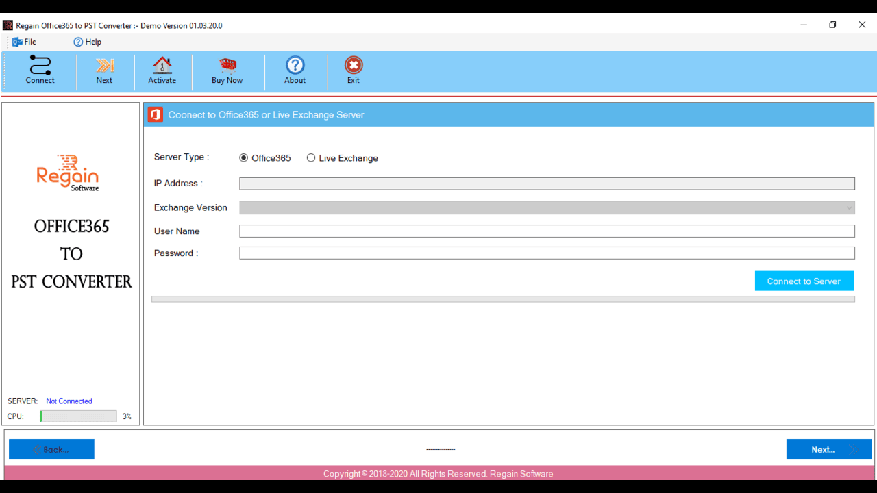 Snapshot 2 of Regain for Office 365 Email Backup