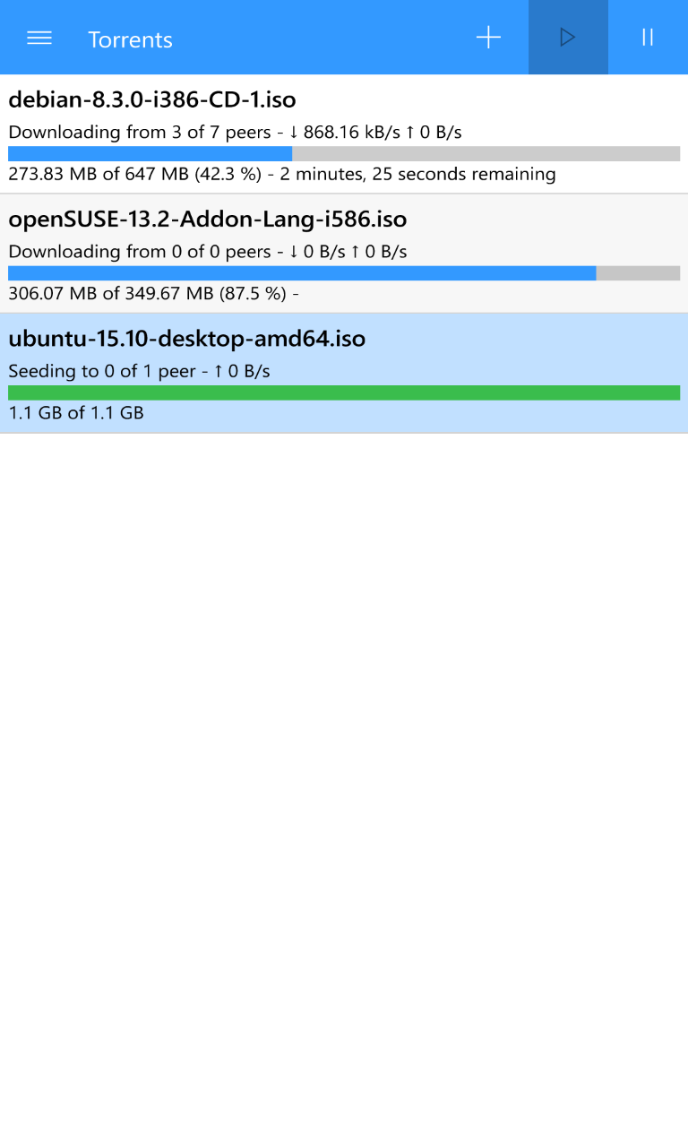Transmission Client for Windows 10 Mobile