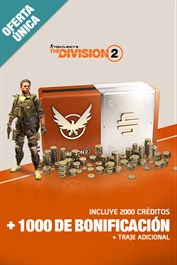 Paquete de oferta única (2,000 + 1,000 créditos adicionales + atuendo adicional)