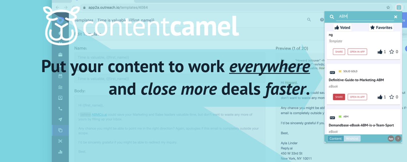 Content Camel Sales Enablement marquee promo image