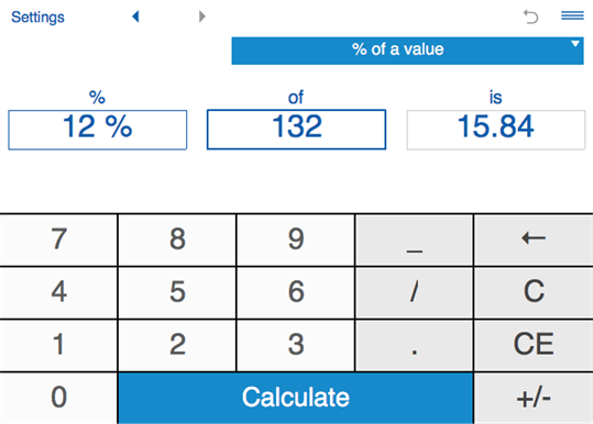 Smart Percentage Calculator screenshot 1
