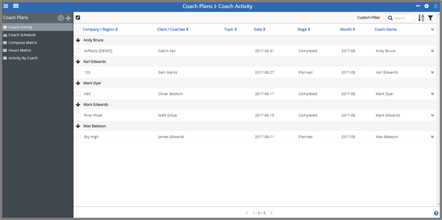 Snapshot 1 of Coach Plan - Plan, Manage, Track and Report