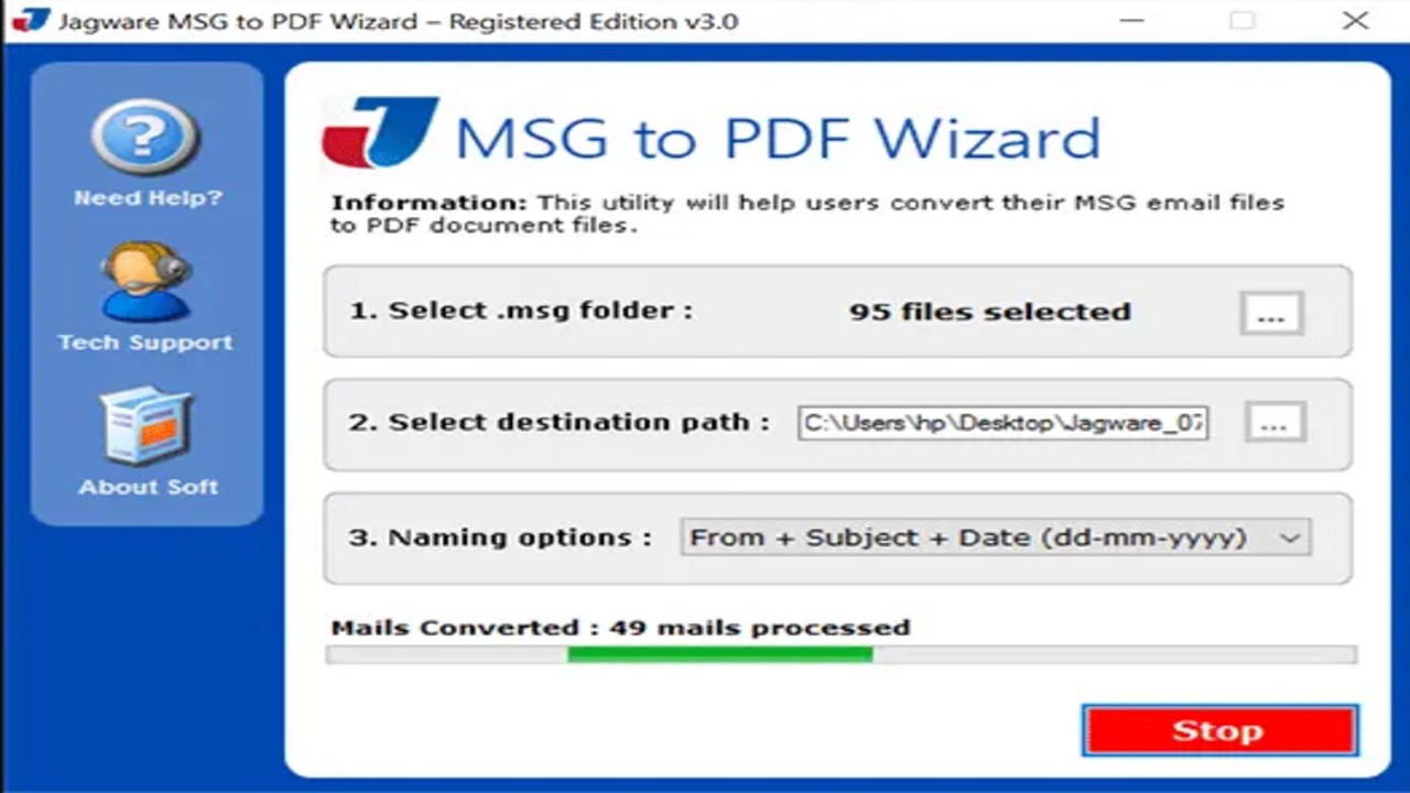 Snapshot 6 of Jagware for Outlook MSG to PDF Converter