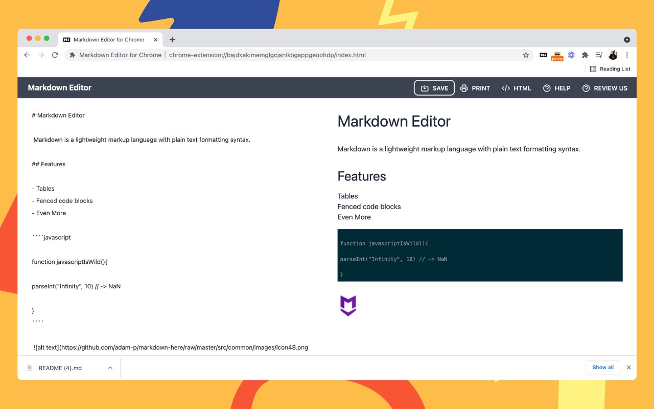 Markdown editor