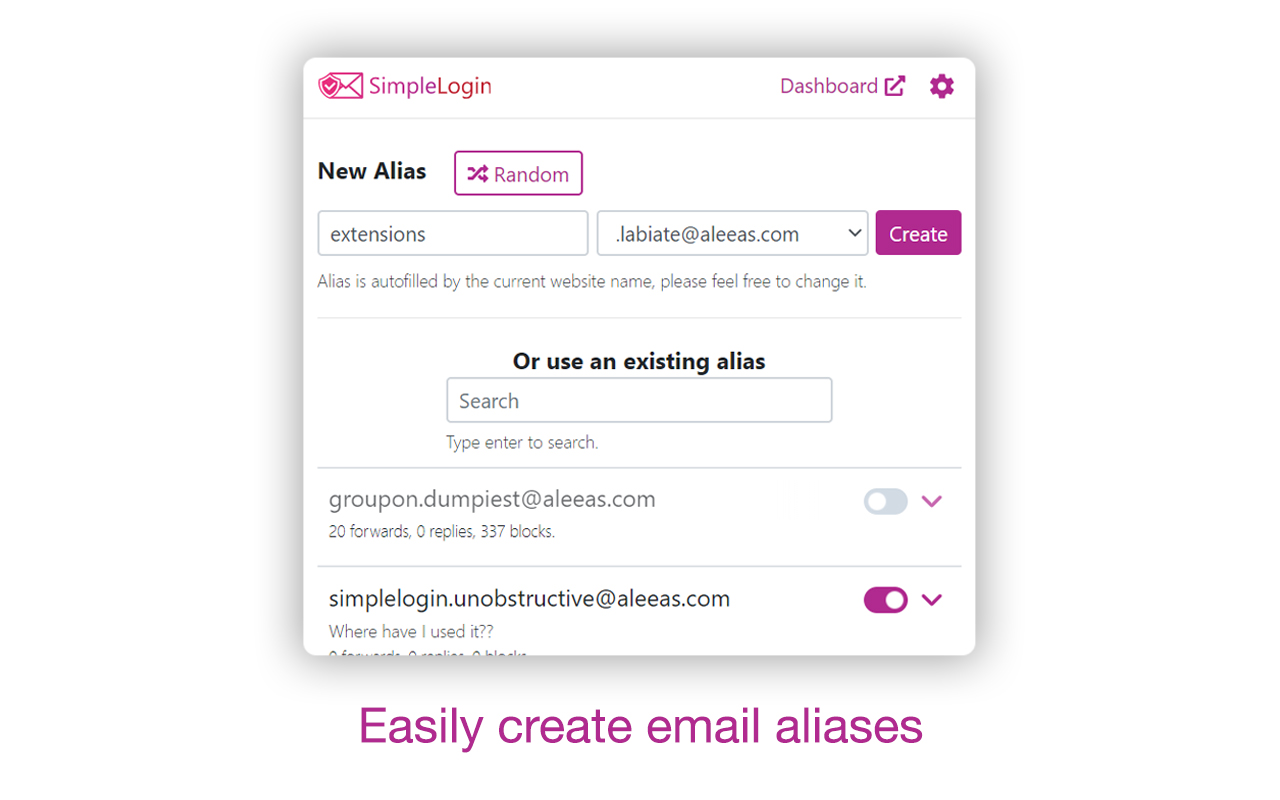 SimpleLogin:Receive & Send emails anonymously