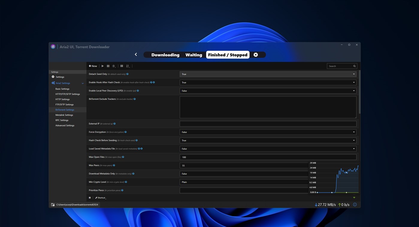 #5. aria2 UI - Torrent Downloader (Windows) โดย: parmata