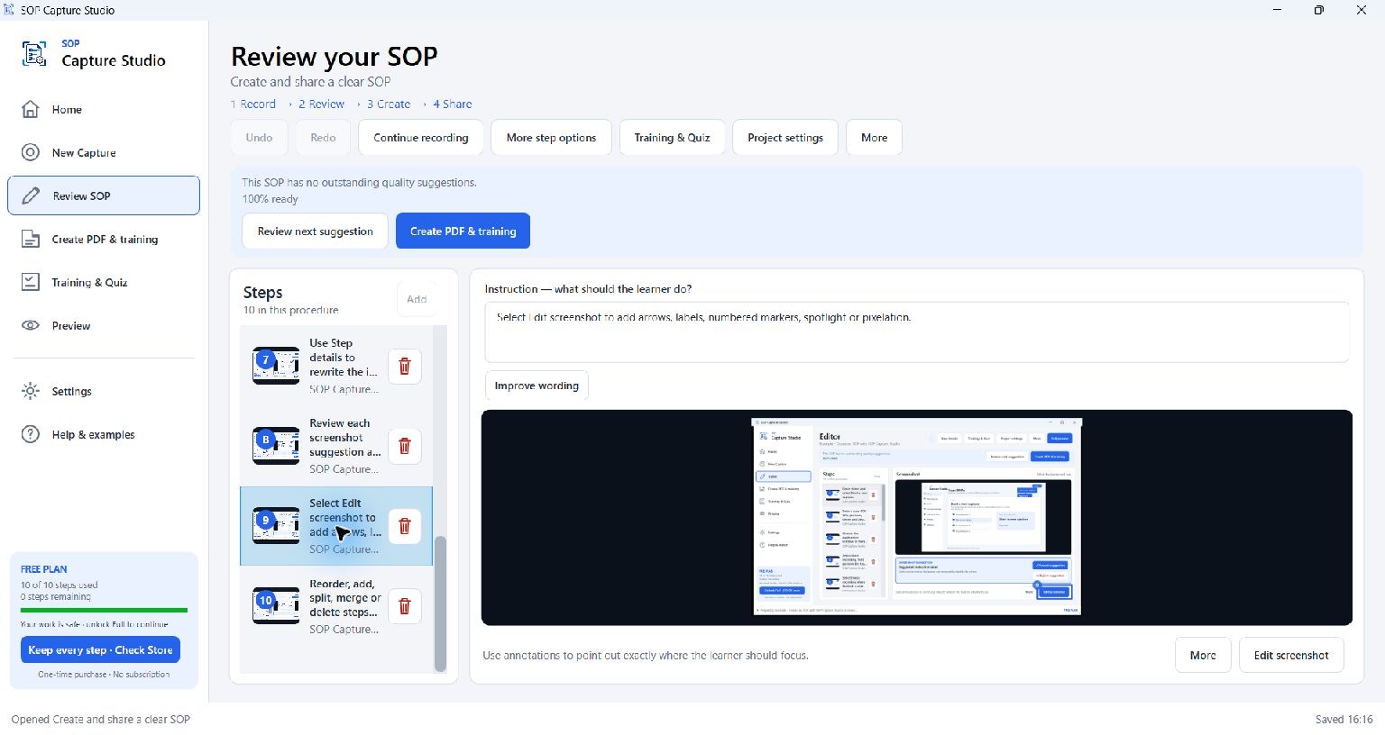 SOP Capture Studio screenshot