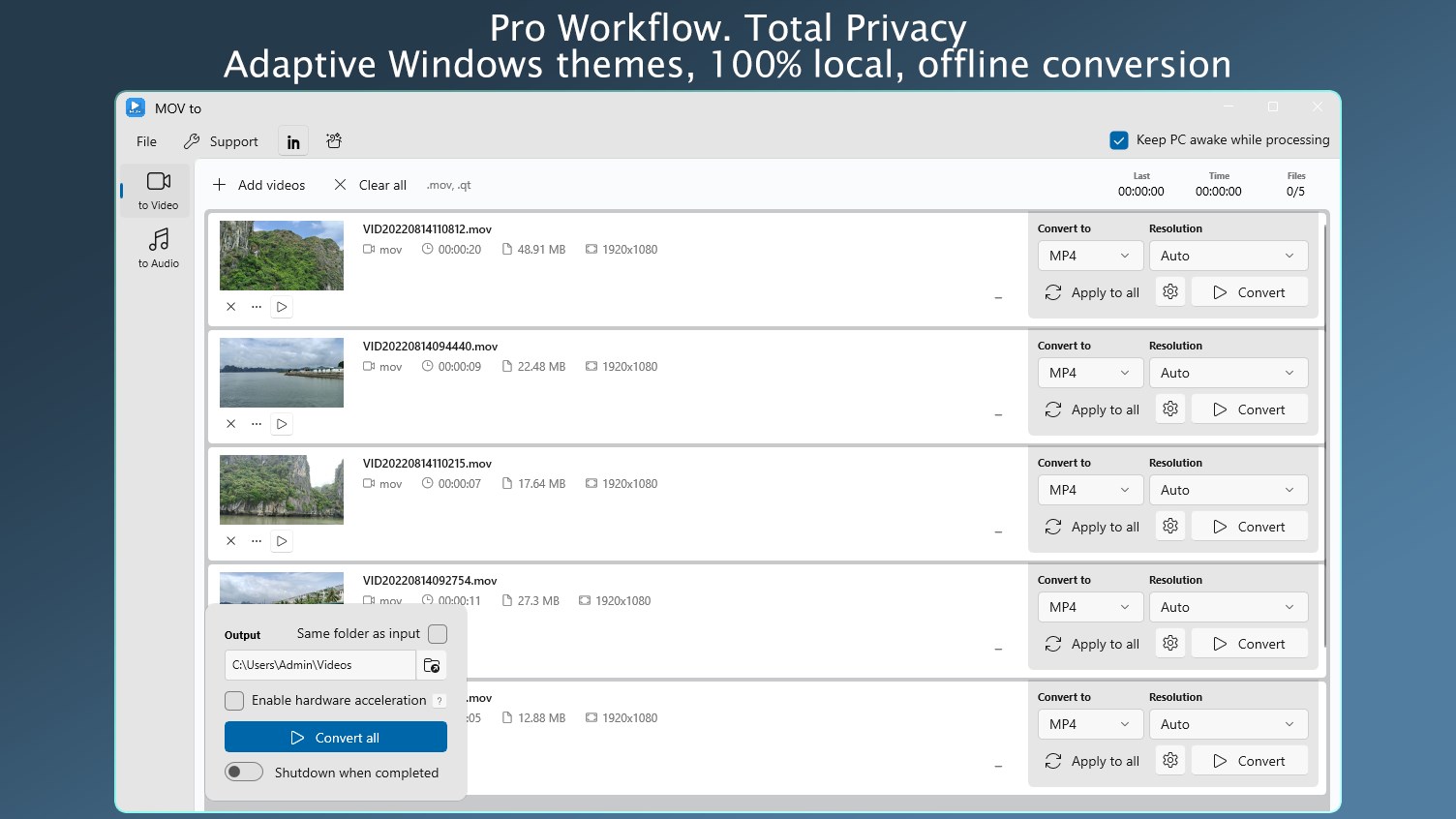 MOV to MP4 Converter - HEVC & ProRes Studio screenshot