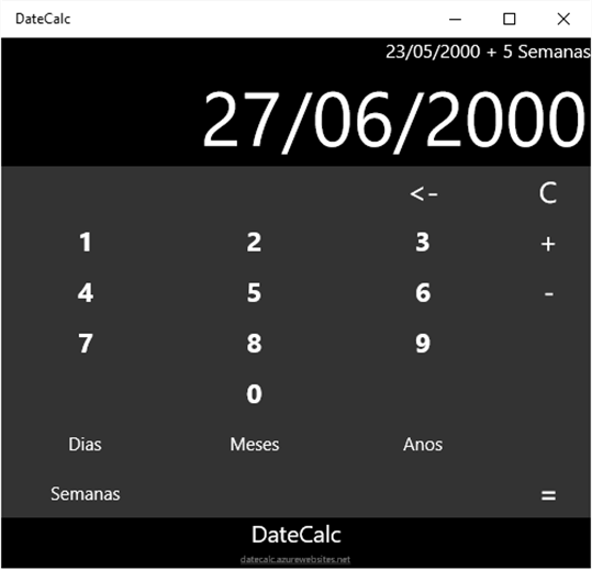 DateCalc screenshot 1