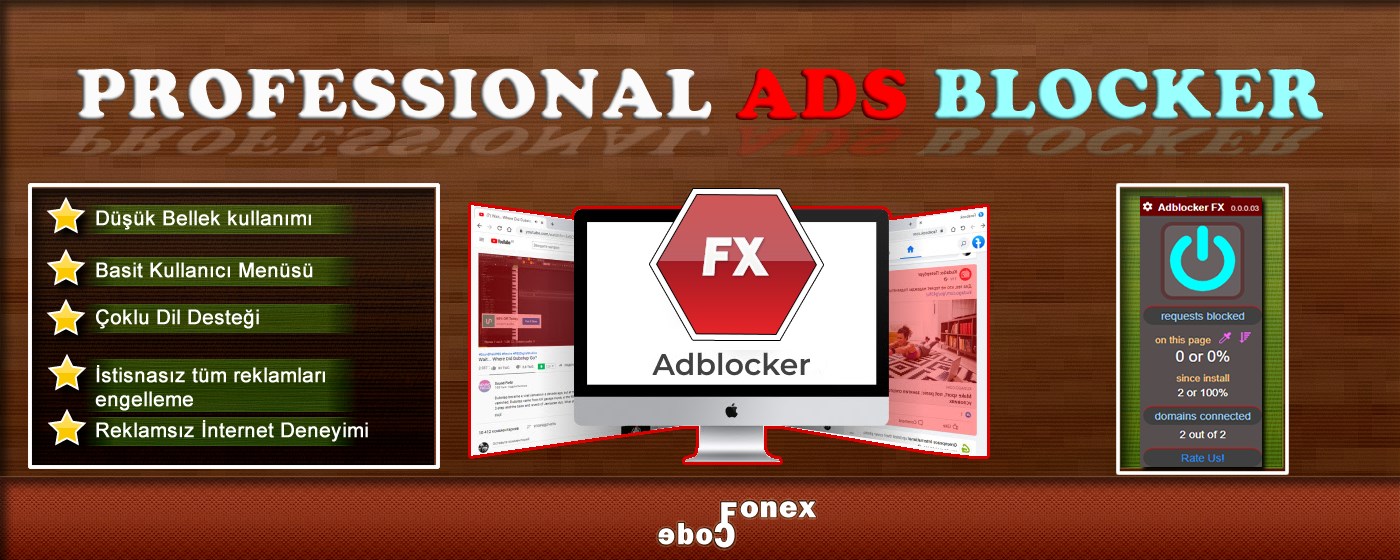 Adblocker FX - free ad blocker marquee promo image