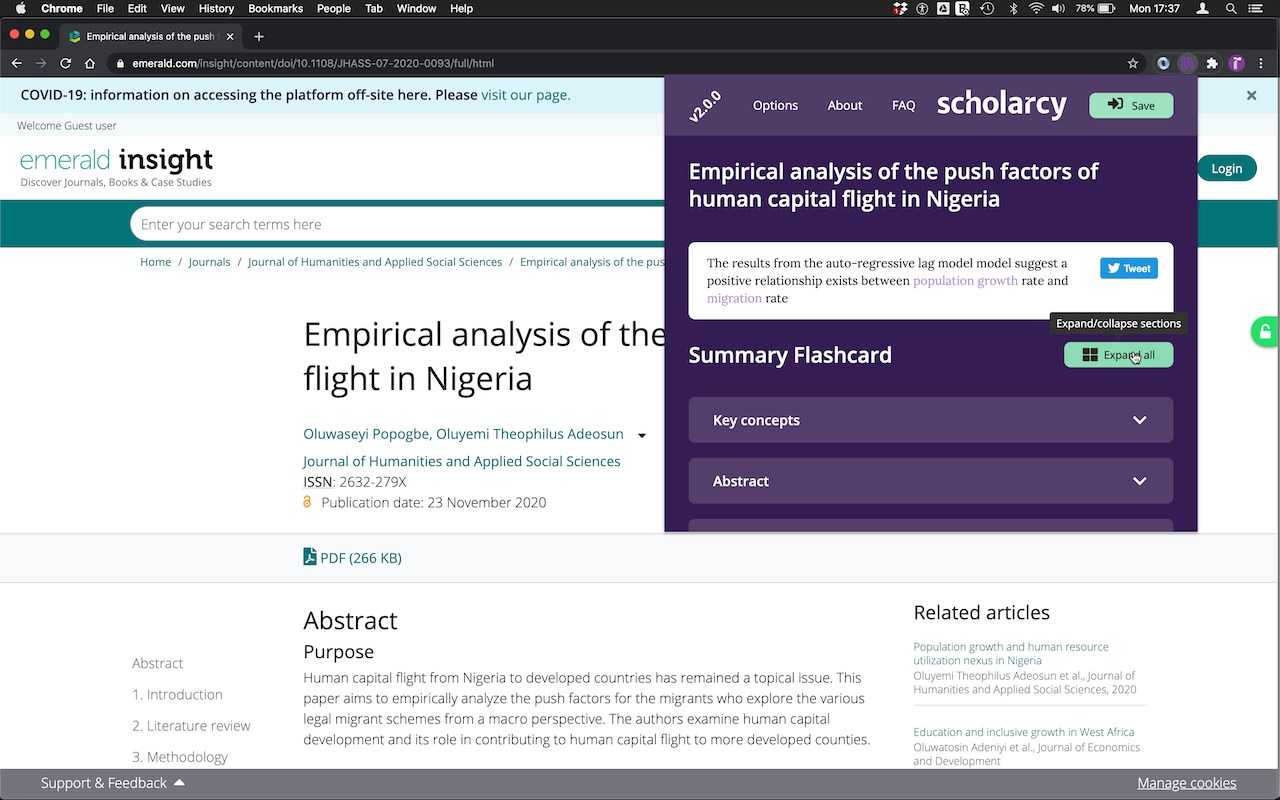 Scholarcy Browser Extension