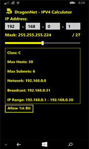 DragonNet - IPV4 Calculator screenshot 1