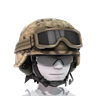Marine Corps Patrol Helmet with Goggles - Desert Tan Camo