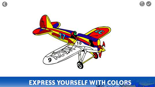 Planes Color by Number : Coloring Book pages screenshot 3