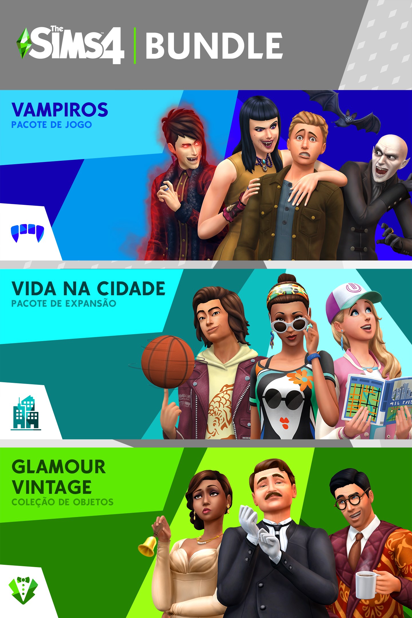 The Sims 4 Bundle - Vida na Cidade, Vampiros, Glamour Vintage Coleção de Objetos