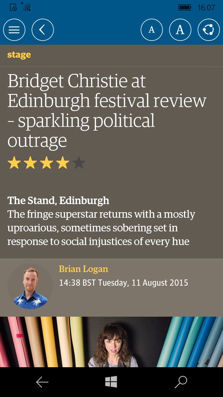 The Guardian newspaper comes to Windows 10 and Windows 10 Mobile