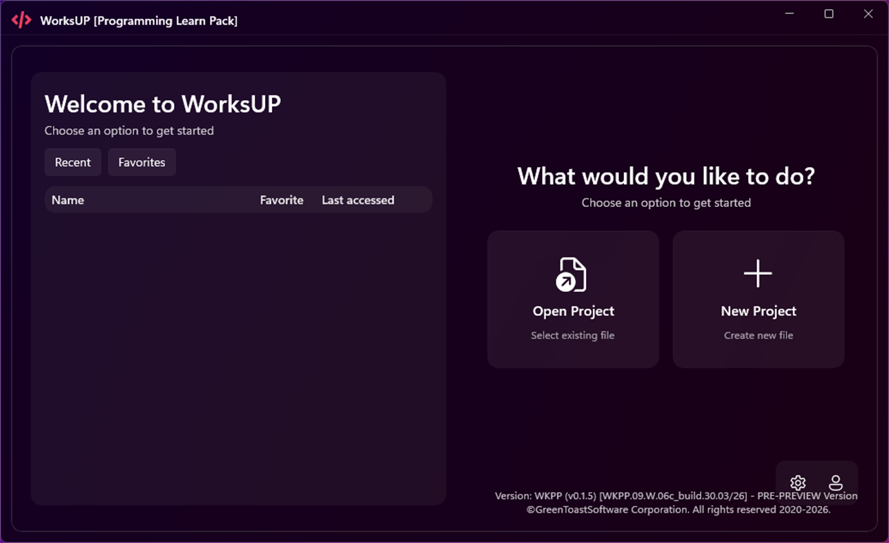 #1. WorksUP [Programming Learn Pack] (Windows) 게시자: GreenToastSoftware Corporation