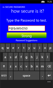 in-Secure Password screenshot 2