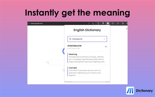 Dictionary | PixelApps - Fast & Modern Browser Dictionary