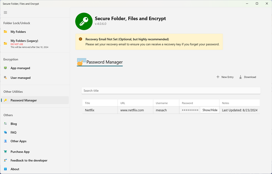 Secure Folder, Files and Encrypt_3
