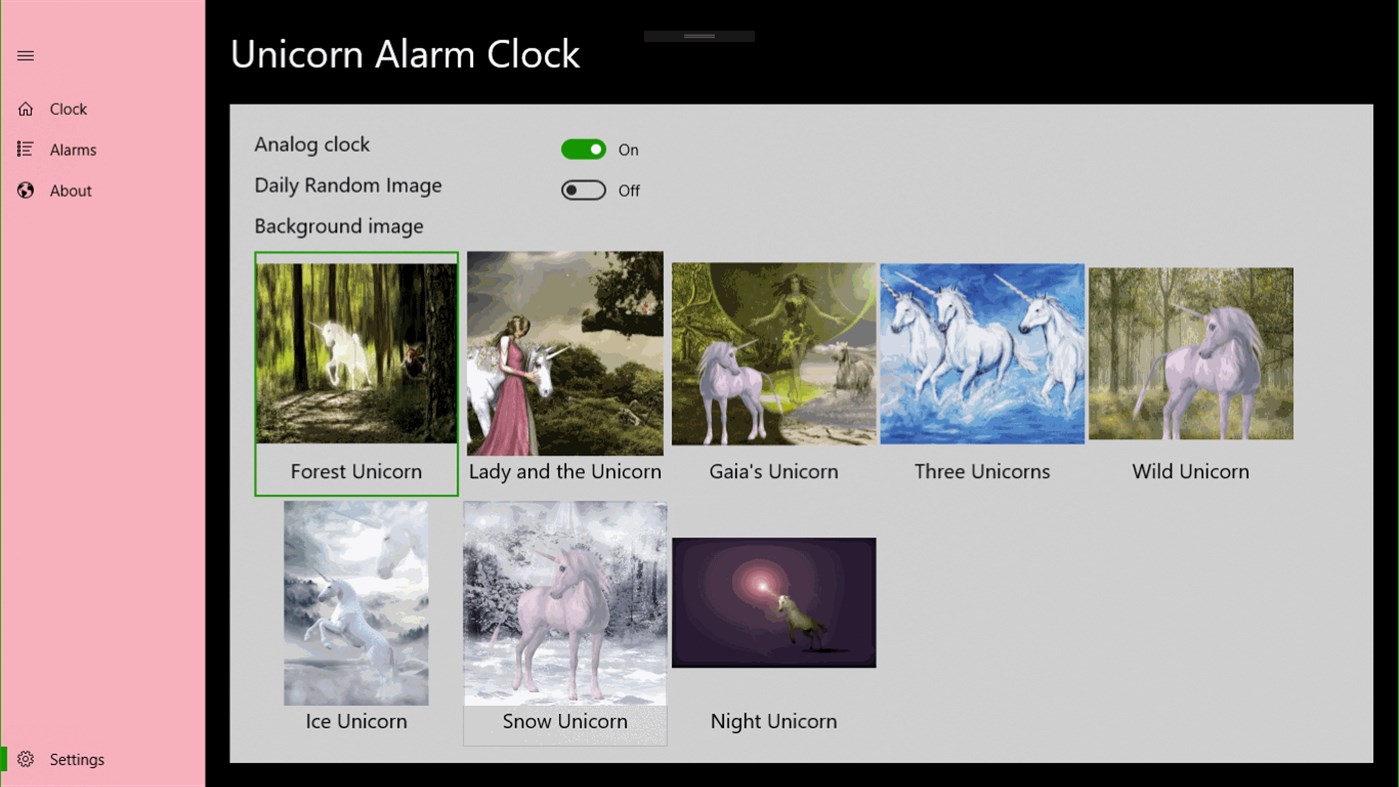 #2. Unicorn Alarm Clock (Windows) Podle: Alphawolf Software Limited