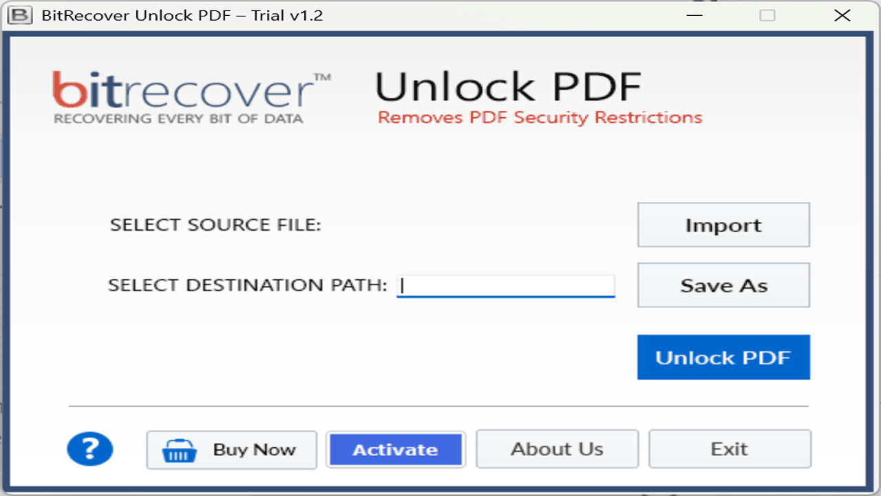 Snapshot 2 of BitRecover PDF Password Remover
