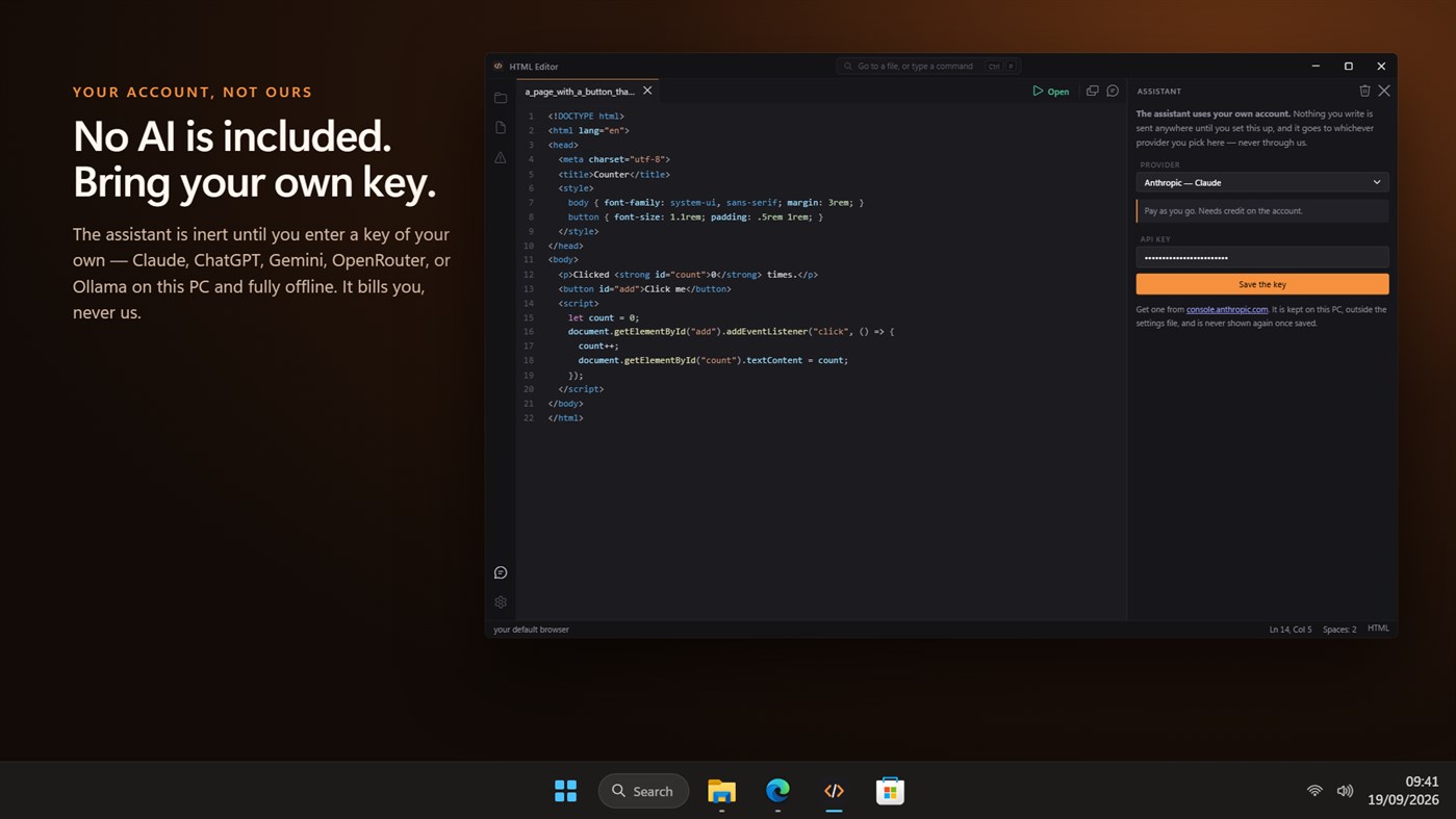 #4. Simple HTML and CSS Editor (Windows) De: EvlarSoft LLC