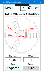 Lathe Offcenter Calculator screenshot 1