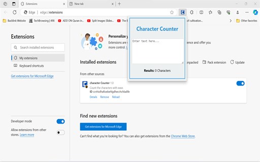 character Counter - Complemento de edge