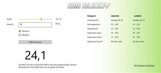 BMI Buddy screenshot 2