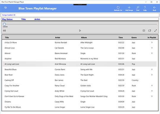 Blue Town Playlist Manager/Player screenshot 2