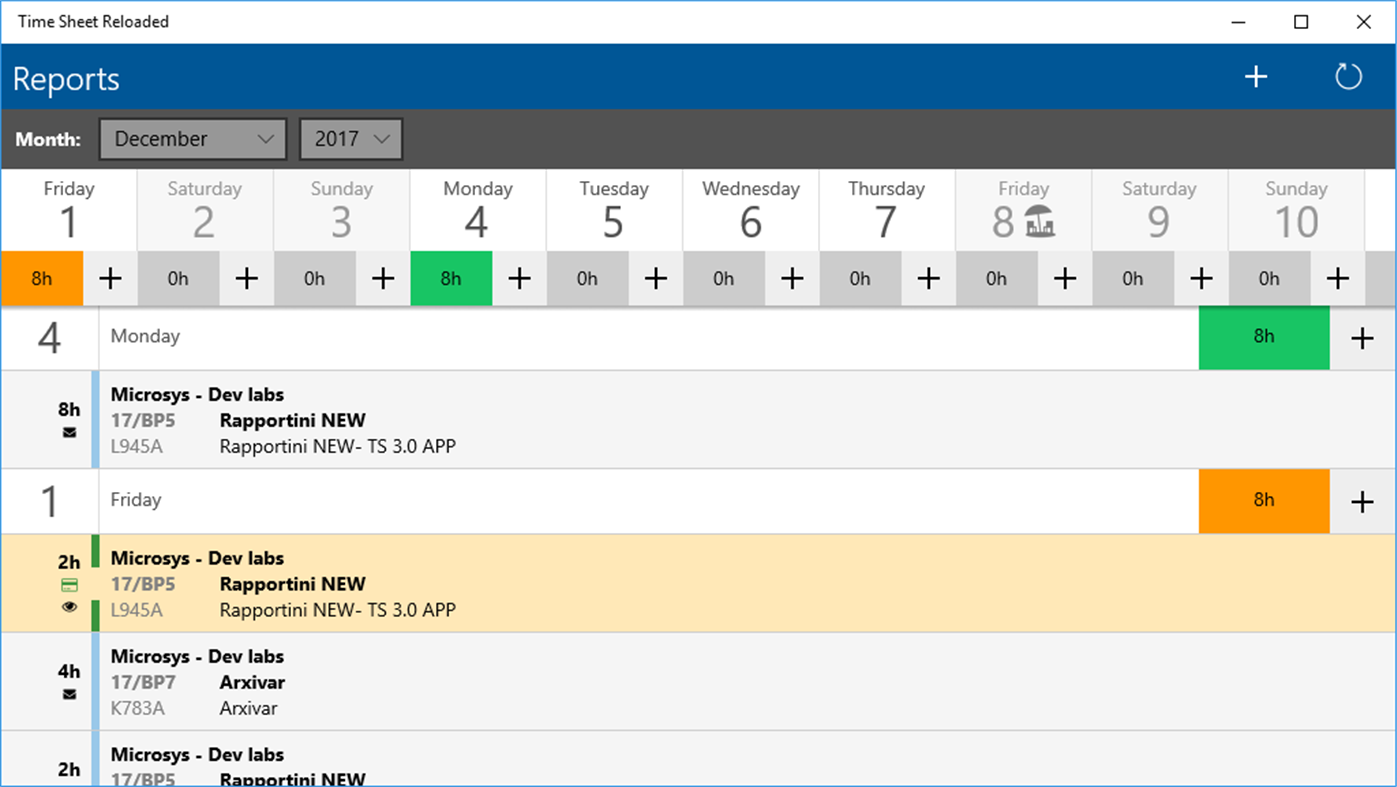 #1. Msys Time Sheet Reloaded (Windows) 来自: Microsys Srl