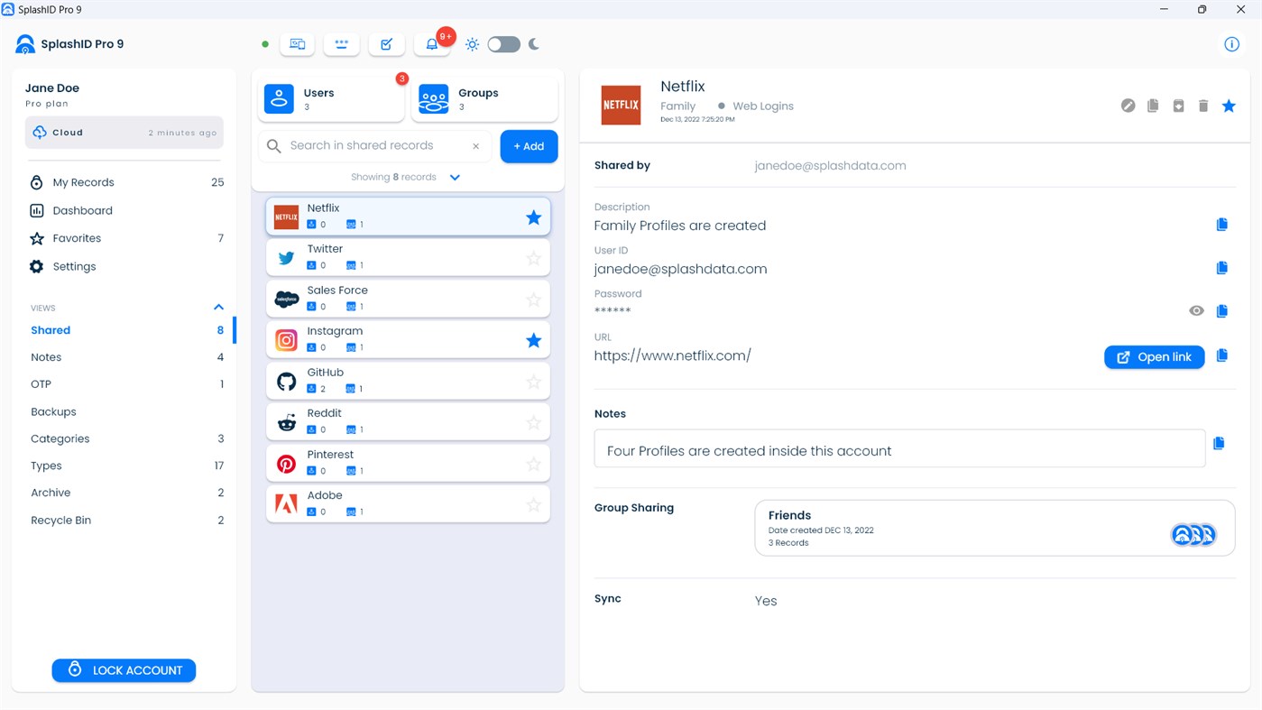 #10. SplashID Pro 9 (Windows) By: SplashData Inc.