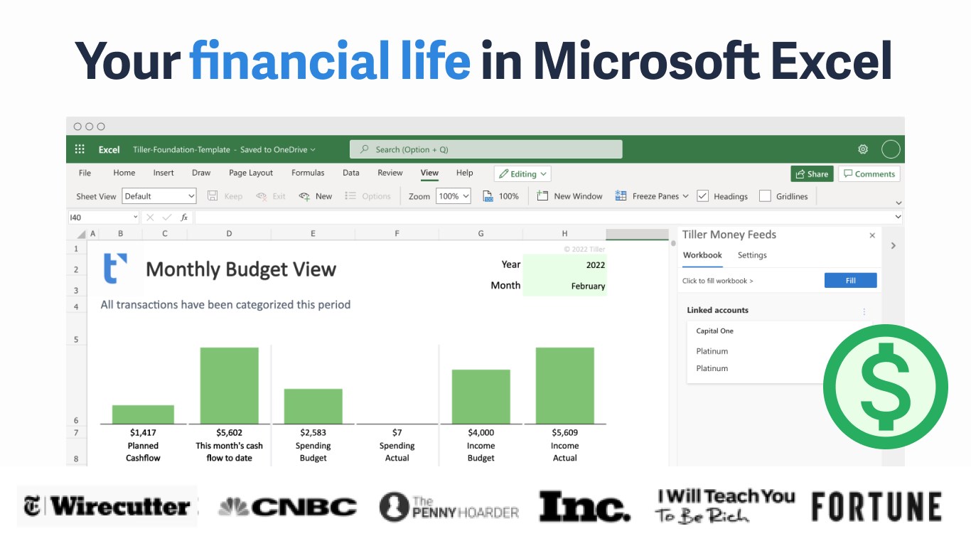 Tiller For Microsoft Excel