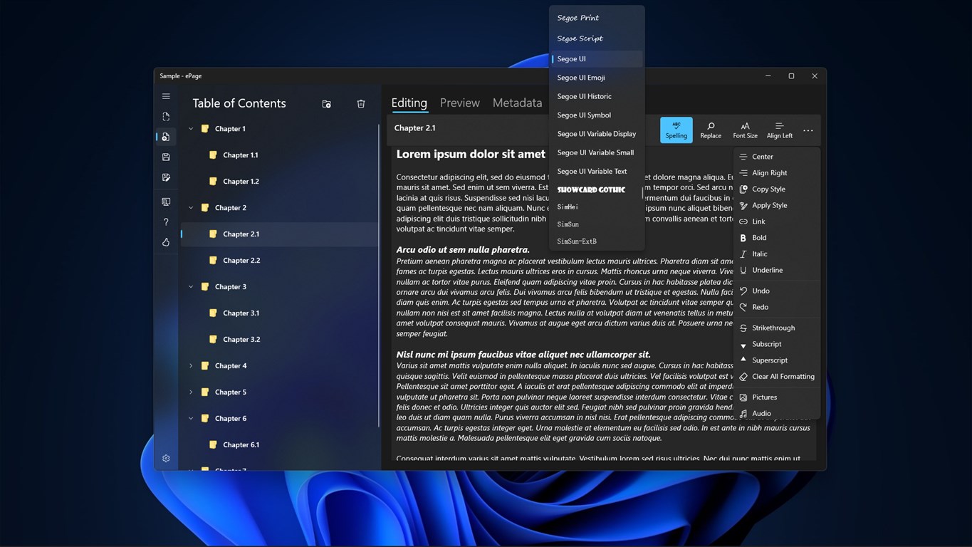 使用fluent设计的用户界面