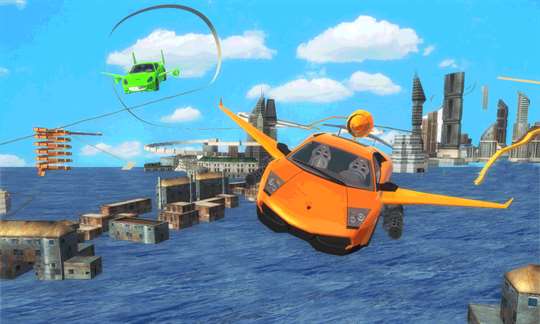 Flying Muscle Car Driving Simulator : Stunt Rider screenshot 1