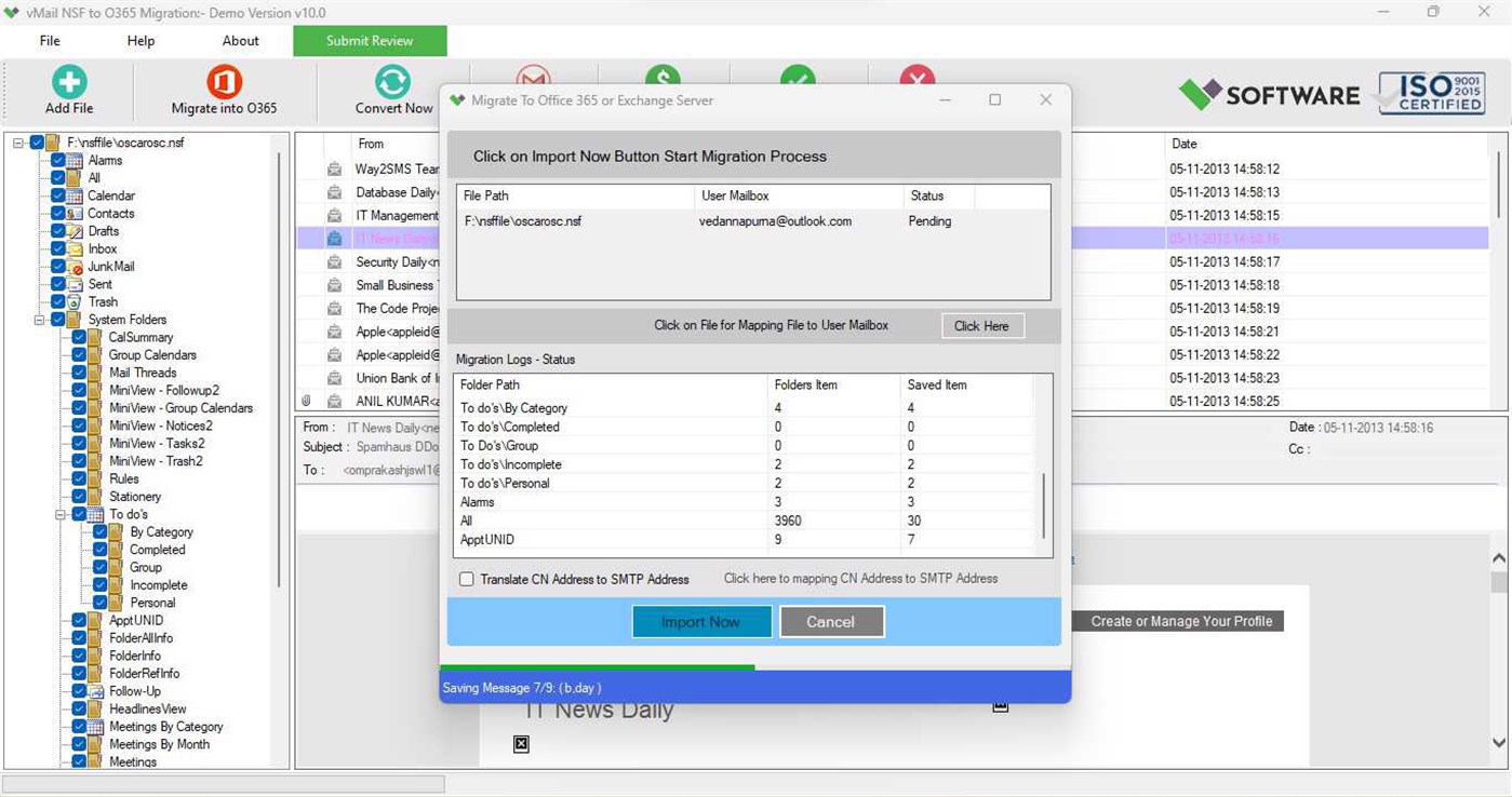 #6. NSF to O365 Migration (Windows) 由: VARTIKA SOFTWARE PRIVATE LIMITED