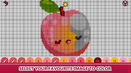 Fruits Color By Number : Pixel Art, Food Coloring screenshot 2