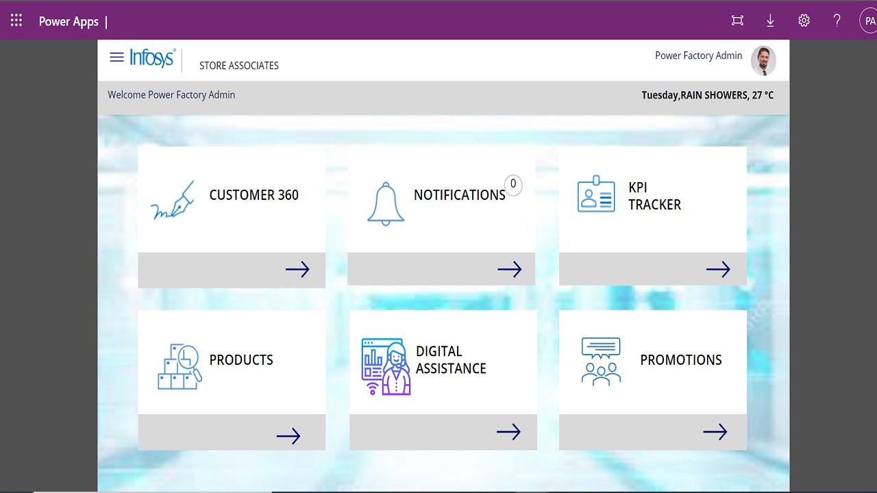 Snapshot 2 of Infosys Store Associate App